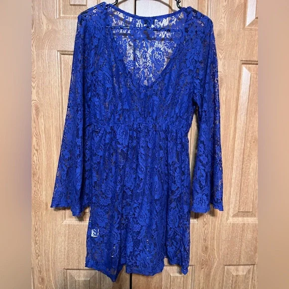 Torrid Blue Lace Swim Coverup - Picture 3 of 4